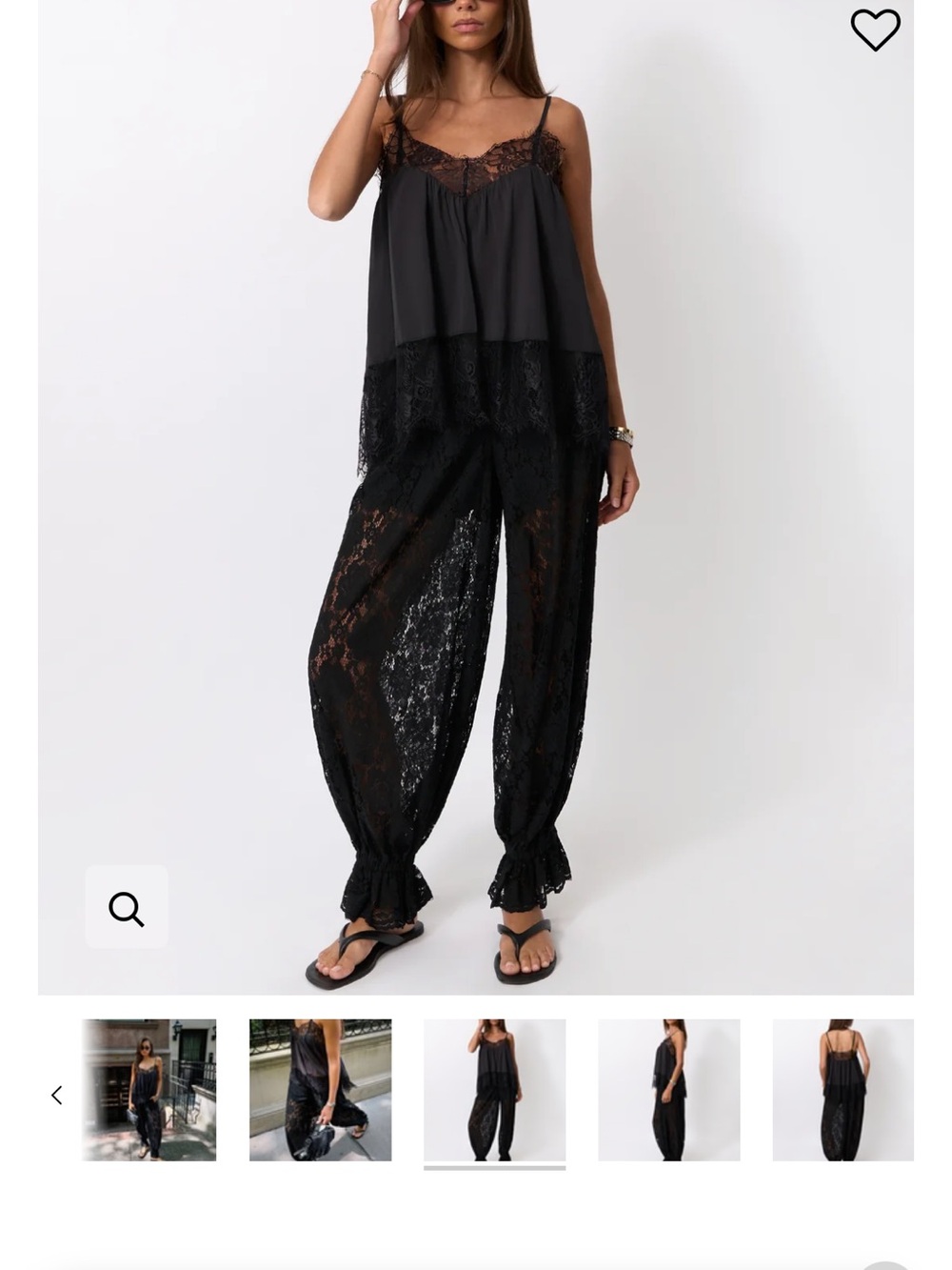 WeWoreWhat Black Lace Wide-Leg Harem Pants